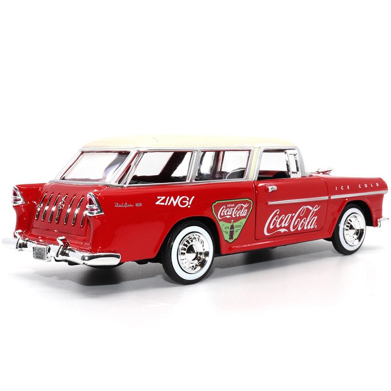 1955 Chevrolet Bel Air Nomad Red with White Top "Coca-Cola" 1/24 Diecast Model Car by Motor City Classics, 3 of 6