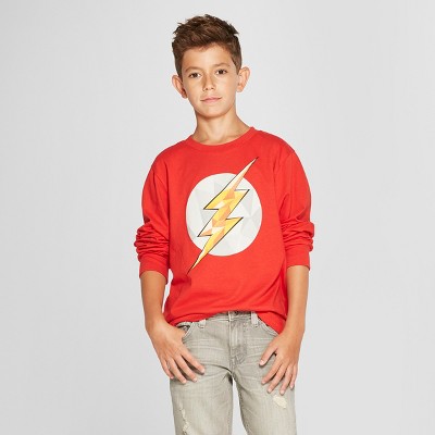 red long sleeve graphic tee