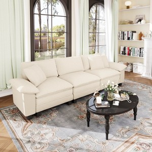 Captiva Designs 123.6" Cloud Modular Sofa, 3-Seater Deep Seat Sectional Couch for Living Room - 1 of 4