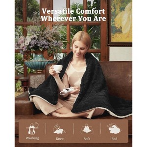 Fast Heating Blanket Throw, Thick Tufted Electric Machine Washable Heated Throw Blanket with 10 Heating Levels and 10 Time Settings - 1 of 4