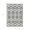 Gray Ivory And Gold Floral Medallion Washable Indoor Outdoor Area Rug - 3 of 4