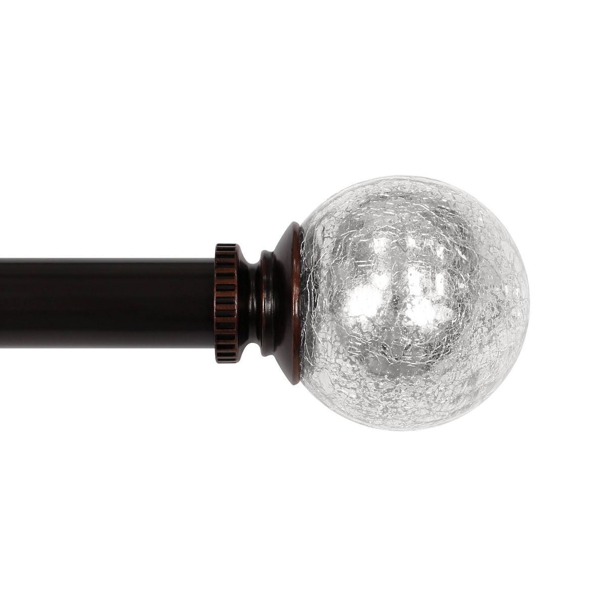 Lumi Home Furnishings 1" 50" x 144" Mercury Glass Sphere Finial Curtain Rod Set - thumbnail 6