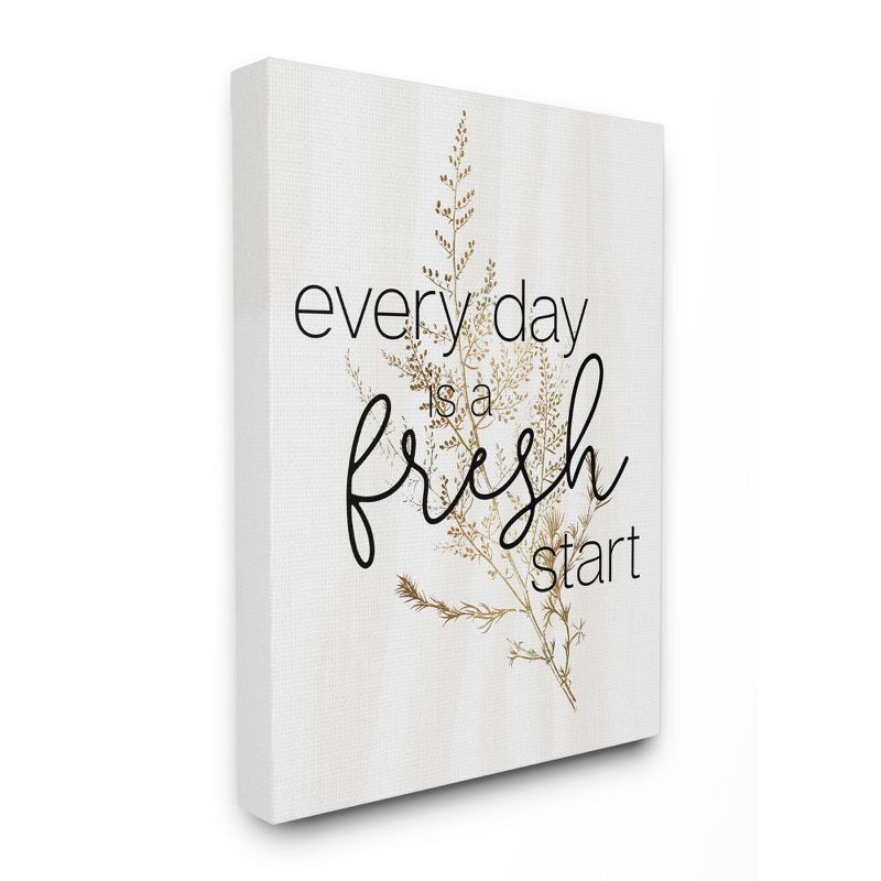 Stupell Industries Everyday Fresh Start Quote Text Script Gold Black Nature, 1 of 6