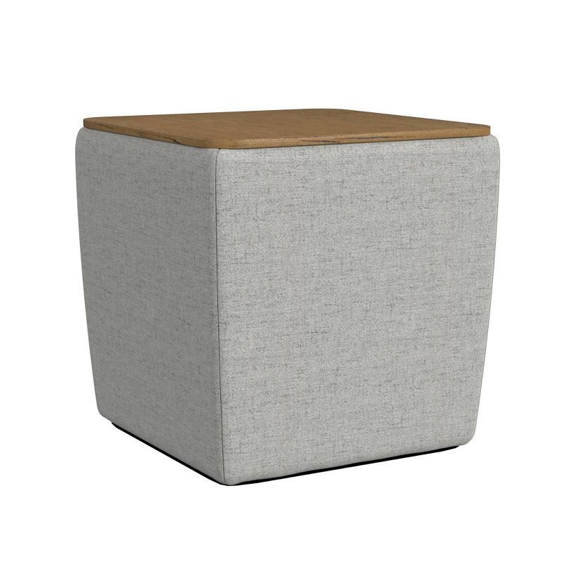 Storage Ottoman with Wood Top - HomePop, 1 of 9