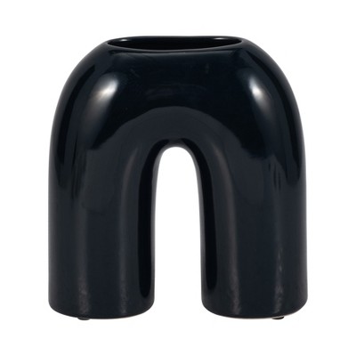 Sagebrook Home Ceramic Vase - Arched Horseshoe Shaped Decorative Table Vase