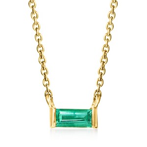 Pure Collection by Ross-Simons 0.10 Carat Emerald Necklace in 14kt Yellow Gold Size 16 - 1 of 4
