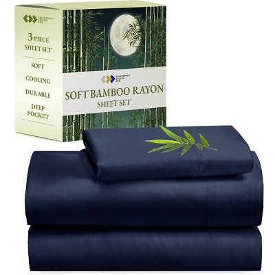 Soft Silk-Like Cooling Bed Sheets, Deep Pocket Sheets Set by California Design Den