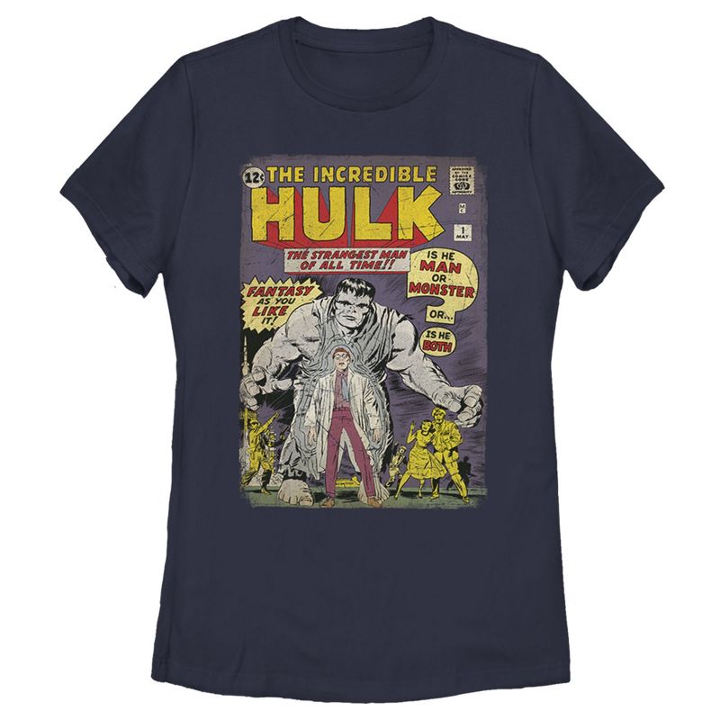Women's Marvel Hulk Comic Book Cover Print T-Shirt, 1 of 5
