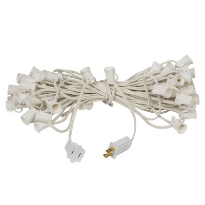 Vickerman 50' C7 Socket String with 50 C7 Sockets on SPT1 18 Gauge White Wire