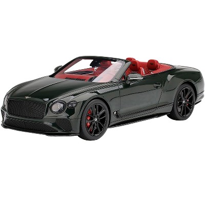 Bentley Continental GT Convertible British Racing Green with Red Interior 1/18 Model Car by Top Speed