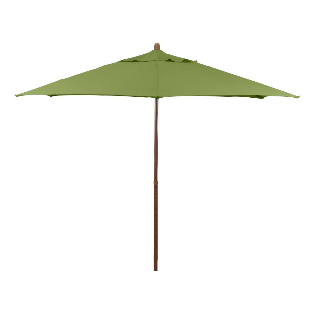 9' x 9' Round Wood Grain Steel Patio Umbrella Lime Green - Astella: Water-Resistant, Push-Up, No Assembly Required