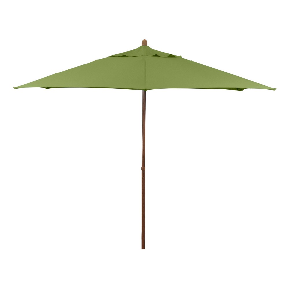 Photos - Parasol 9' x 9' Round Wood Grain Steel Patio Umbrella Lime Green - Astella