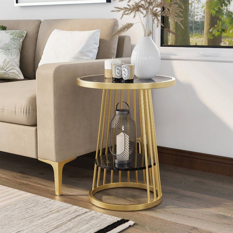 Tinful Modern Round Side Table - HOMES: Inside + Out, 5 of 14