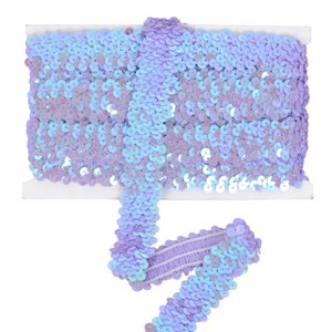 Alilang Elastic Sequin Trim, 1.2 Inch 3 Row Flat Glitter Paillette Sequin Ribbon, Metallic Stretch Sequin Strip Sewing DIY Craft, 5 Yards - 1 of 4