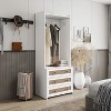 Vynxaria High Wardrobe Armoire with 3 Drawers & Rattan Accents for Stylish Storage - 3 of 4