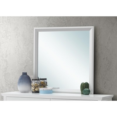 Classic Square Silver Champagne 36" Wood Framed Dresser Mirror
