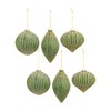 Ribbed Glass Ornament with Gold Accent (Set of 6) - 2 of 4