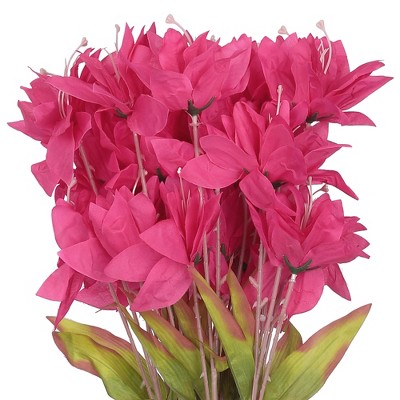 REGALWOVEN Real Touch Long Stem Artificial 3 Heads Lilies Flower 25.6" 10 Pcs