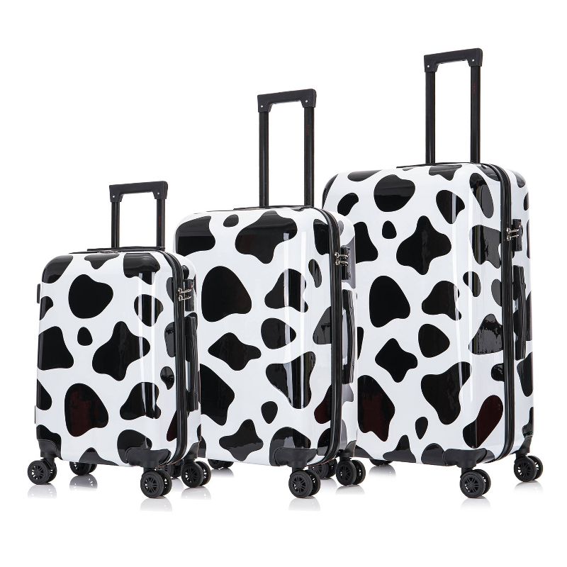InUSA PRINTS Lightweight Hardside Checked Spinner 3pc Luggage Set - Cow, 3 of 14