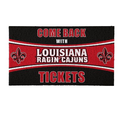 Evergreen Come Back with Tickets University of Louisiana-Lafayette 28" x 16" Woven PVC Indoor Outdoor Doormat