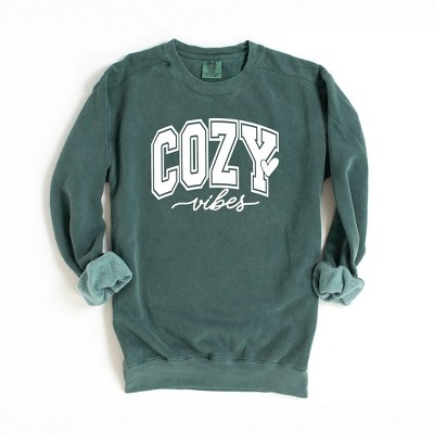 Simply Sage Market Women's Garment Dyed Graphic Sweatshirt Cozy Vibes Bold