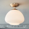 Possini Euro Design Orilla Modern Ceiling Light Semi Flush Mount Fixture 12" Wide Warm Brass Opal Glass for Bedroom Kitchen Living Room Hallway House - 2 of 4