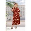 LEELA Women's Summer Maxi Nightdress Cover Up Gown Caftan Loungewear Dashiki House Dresses for Women 3X-4X Red, Polka Dots - 4 of 4
