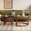 Okak Modern Round Fluted Coffee Table with Hidden Storage Space,Stone/Wood Veneer Center Table for Living Room,Bedroom - 3 of 4