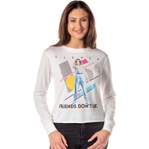 Stranger Things Womens' Eleven Friends Don't Lie Long Sleeve Crop Top Adult - 1 of 4