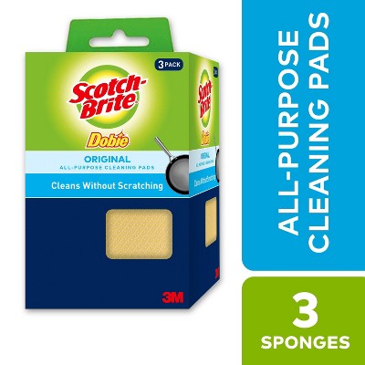 Scotch-Brite Dobie Yellow Non-Scratch Cleaning Pads - 3 Pack