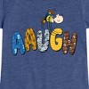 Girls' - Peanuts - Aaugh Pattern Charlie Brown Fitted Short Sleeve Graphic T-Shirt - 2 of 4