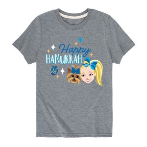 JoJo Siwa Happy Hanukkah Short Sleeve Graphic T-Shirt - Heather Grey - 3T - 1 of 3