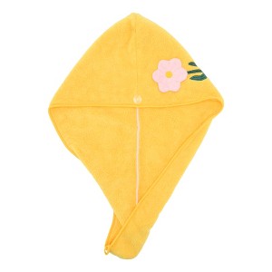 Unique Bargains Women Soft Flowers Hair Towel 1 Pc - 1 of 3