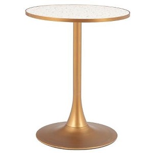 Zuo Bite Bistro Table Beige And Gold - 1 of 4