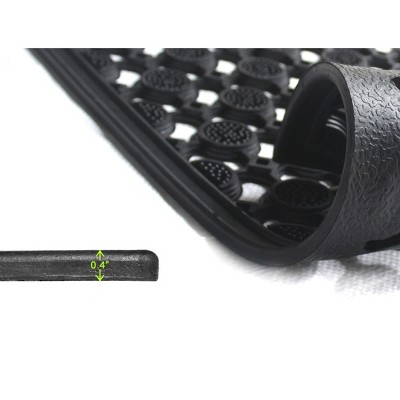 Black Heavy Geometric Trellis Outdoor Coir Doormat
