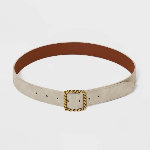 Women's Buckle Belt - Universal Thread™ Taupe Xl : Target