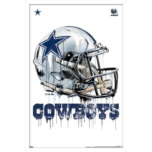 Trends International NFL Dallas Cowboys - Drip Helmet 20 Framed Wall Poster Prints - 1 of 4