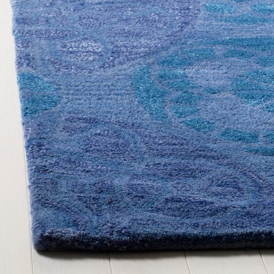 Wyndham Blue Hand-Tufted Wool Square Area Rug 5' x 5'