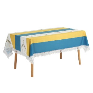 Unique Bargains Party Outdoor Lace Rectangle Macrame Rustic Tablecloth 1 Pc - 1 of 4