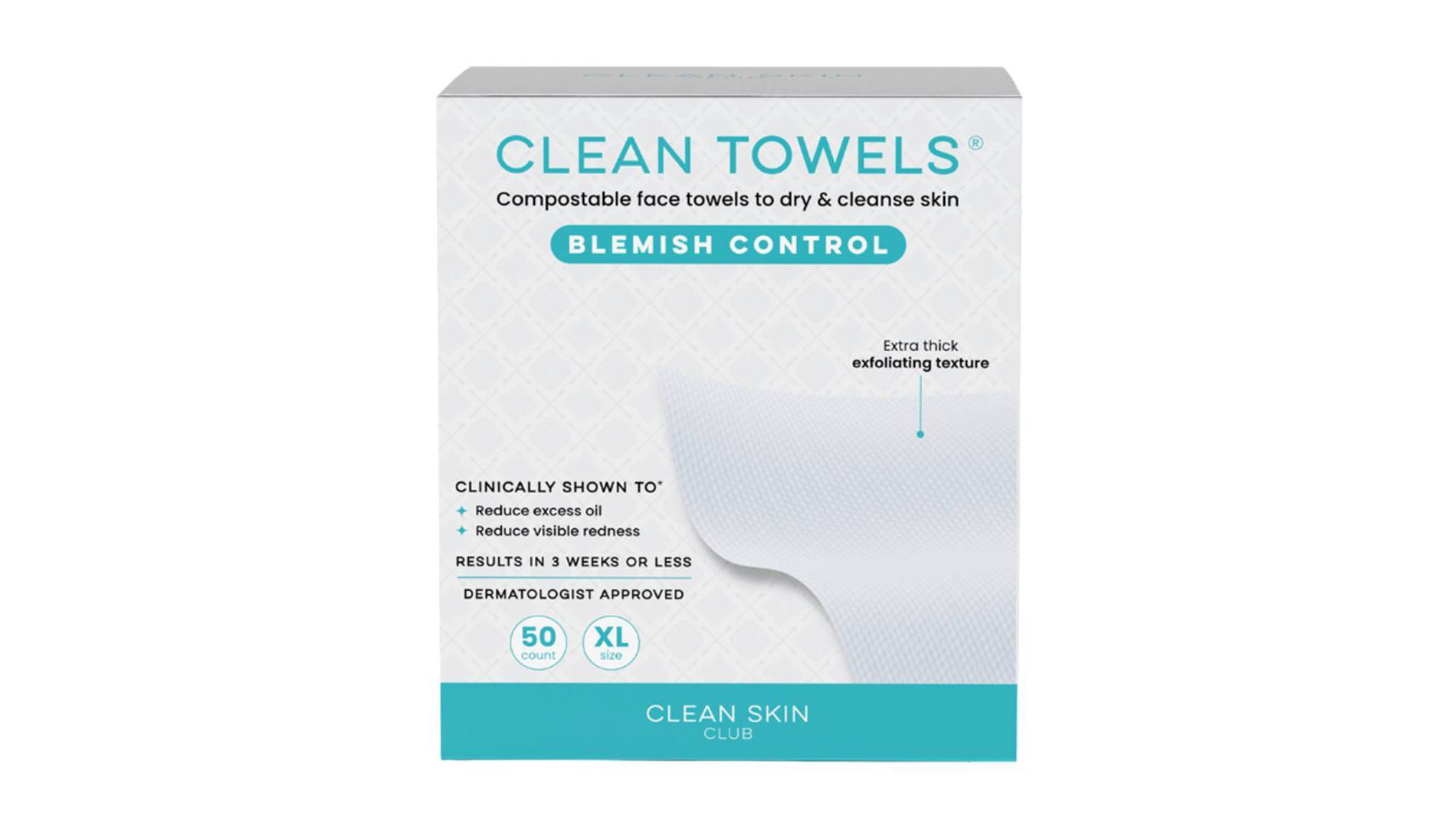 Clean Skin Club Clean Towels Blemish Control - XL - 50ct