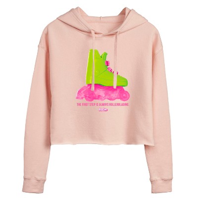 Women's - Barbie - Rollerblading Barbie the Movie Cropped Graphic Hoodie