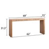 69 Inch Seagrass Console Table with Wood Frame, Boho Entryway Table with Handwoven Natural Top, Long Sofa Table for Hallway or Living Room-Koiai - 4 of 4