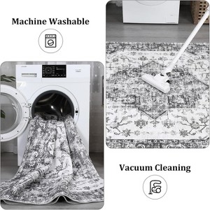 Home Vintage Area Rug for Living Room,Low-Pile Machine Washable Rug,Non-Shedding Ultra-Thin Stain Resistant Indoor Floor Rugs - 1 of 4