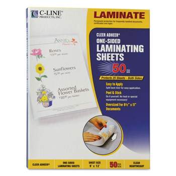 Avery Clear Self-Adhesive Laminating Sheets, 3 mil, 9 inch x 12 inch, Matte Clear, 50/Box (73601)