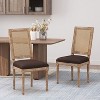 NicBex Vintage French Dining Chairs with Cane Backrest,Rustic Weathered Kitchen Upholstered Chairs,Living Room Chairs,Set of 2 - 3 of 4