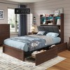 AMERLIFE LED Bed with 4 Storage Drawers, Bookcase Headboard and Charging Station - 2 of 4