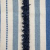 Northlight 3.5' x 2.25' Blue, Cream and Black Striped Handloom Woven Outdoor Accent Throw Rug - 4 of 4