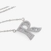 Anna-Kaci Silver Tone Initial Letter Pendant Necklace with Crystal Rhinestone Accents - 2 of 4