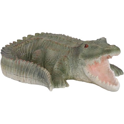 Sunnydaze Chloe the Crabby Crocodile Realistic Polystone Garden Statue Decor for Indoor or Outdoor Use - 18"