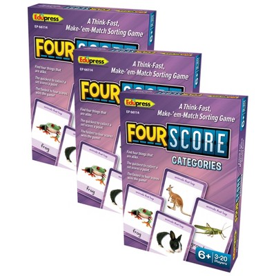 Teacher Created Resources® Four Score Card Game: Categories, Pack of 3